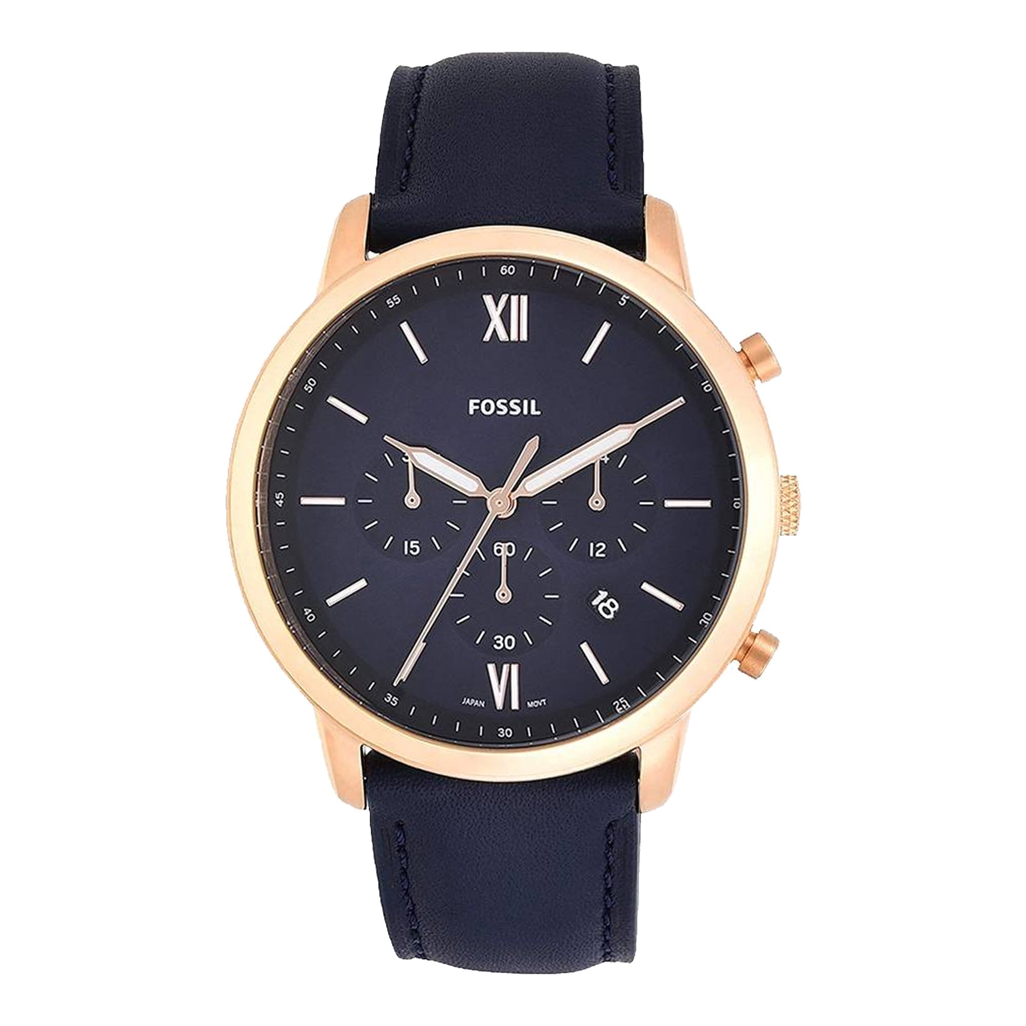 Fossil Navy Leather 